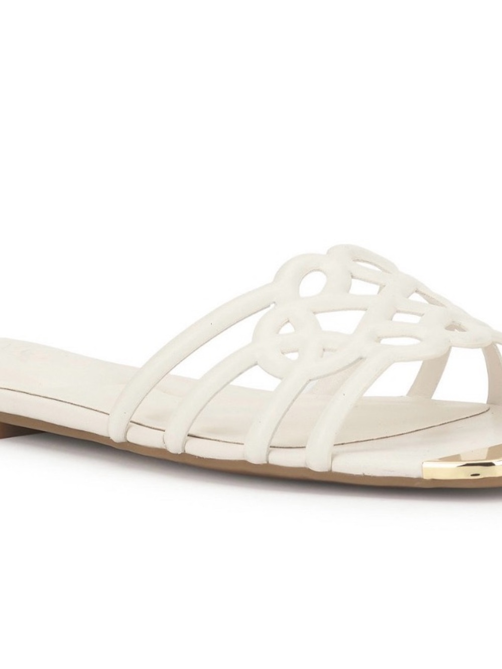 Women’s White Braided Slide Sandal